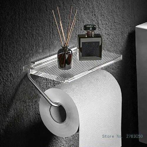 Luxury Gold Toilet Paper Holder with Shelf No Punching