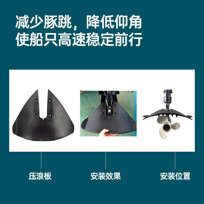 船外机压浪板舷外机压水板挂机专用滑行翼滑水游艇快艇翘头配件
