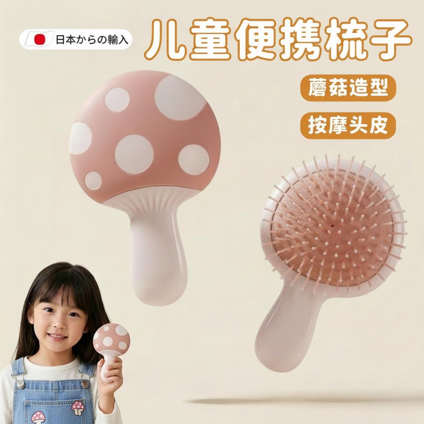 日本梳子气垫梳便携小随身蓬松梳女孩不伤头发不打结顺发梳子