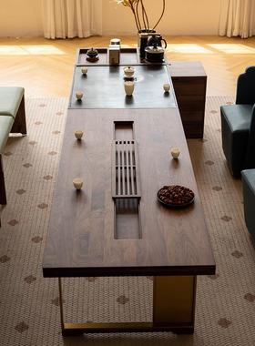 IL新中公式LWO北美黑桃木胡茶桌实木办室接待洽谈现代简约桌茶台