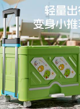 户外家用儿童滑行车1-3岁四轮万向轮可折叠拉杆箱收纳车购物车