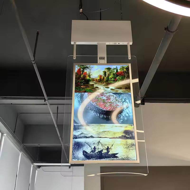 本狮43寸55寸双面广告机液晶屏显示屏一体机超市商场银行吊挂屏