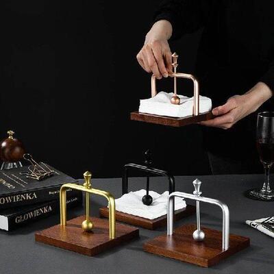 Napkin Holder Wood Table Napkin Holder With Weighted Metal