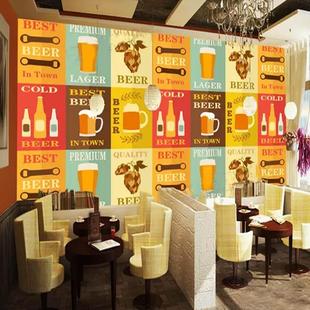 时尚啤酒文化酒庄壁画白酒柜红酒店饭店KTV酒吧餐厅背景墙贴壁纸