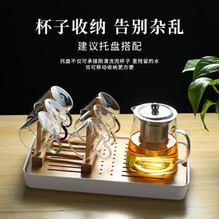 茶碗 加厚耐热玻璃小茶杯品茗杯带把家用透明小杯子功夫茶具套装