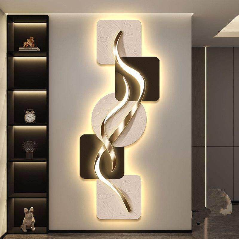 led带灯轻奢入户玄关装饰画走廊过道高级感大气挂画壁画简约现代