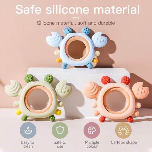 Silicone Baby Teether Baby Toys 0 to 6 Months BPA Free chewi
