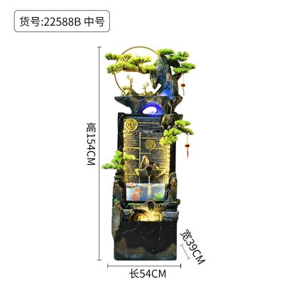 假山招财流水生财摆件循环水幕墙鱼缸客厅落地装饰开业乔迁新居礼