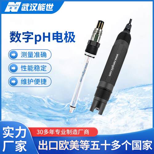 厂家供应智能数字pH电极PH计RS485通讯PH探头长寿命稳定pH传感器