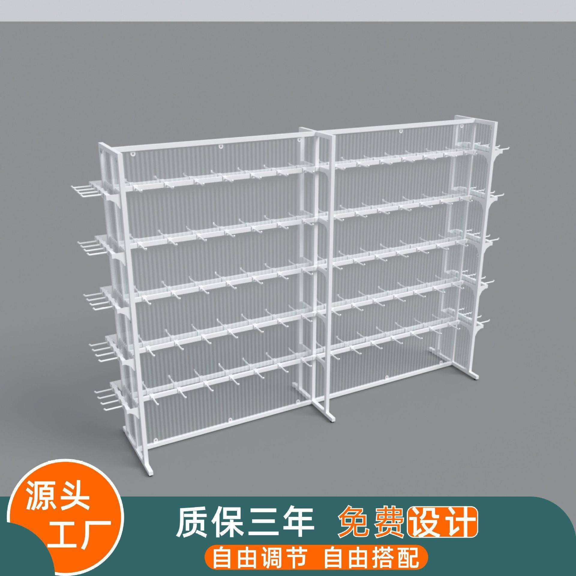 货架展示架双面中岛挂钩货架展示架小型商品货架精品店饰品货架