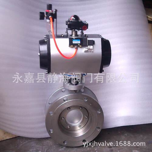 AD643W-16P气动不锈钢三偏心蝶阀 双法兰 气动硬密封蝶阀