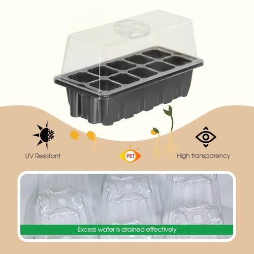 10-Cell Rectangular Seedling Tray Kit Adjustable