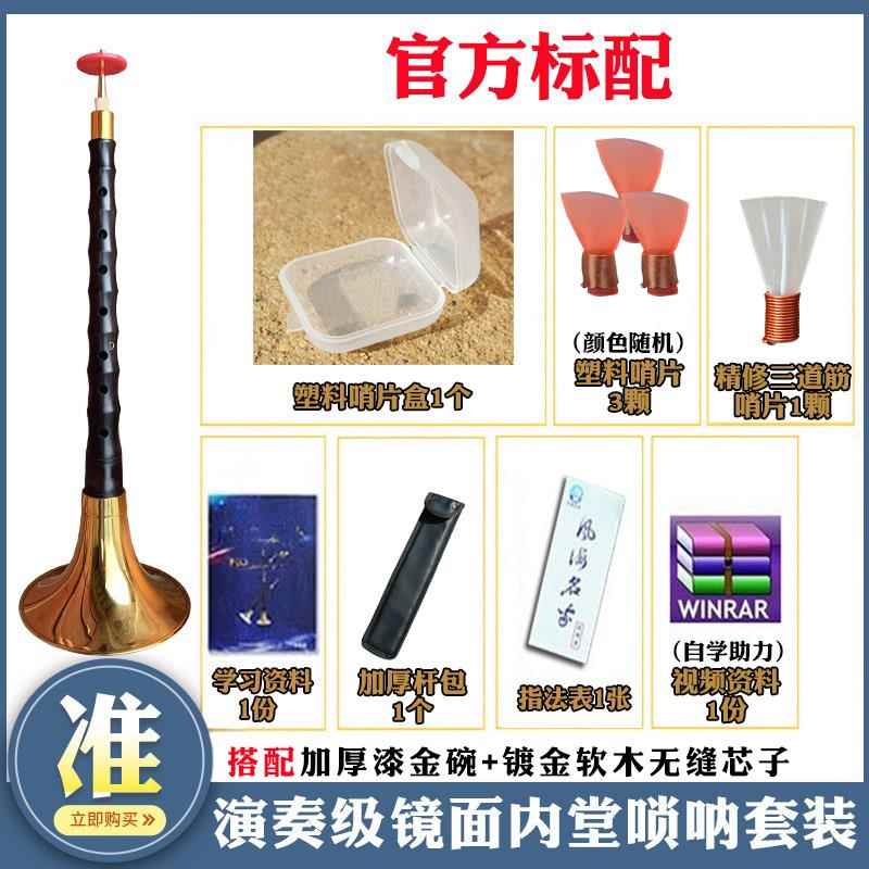 高档唢呐乐器全 演奏镜面堂专业乌木降B小大G初套学中者D成人儿童