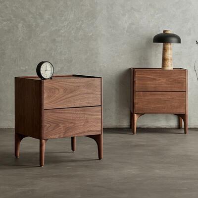 黑胡桃现木床头柜全实木用卧室带抽屉储柜简约藏代CTG-2024家小户