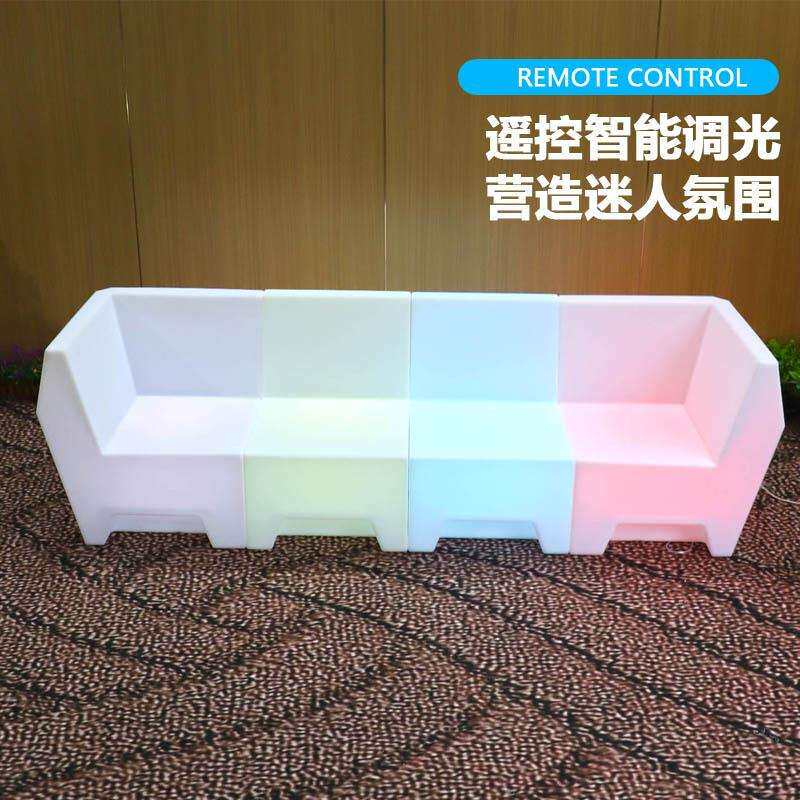 户外发光拐角沙发茶几组合室外防水防晒庭院露天露台网红酒吧椅子