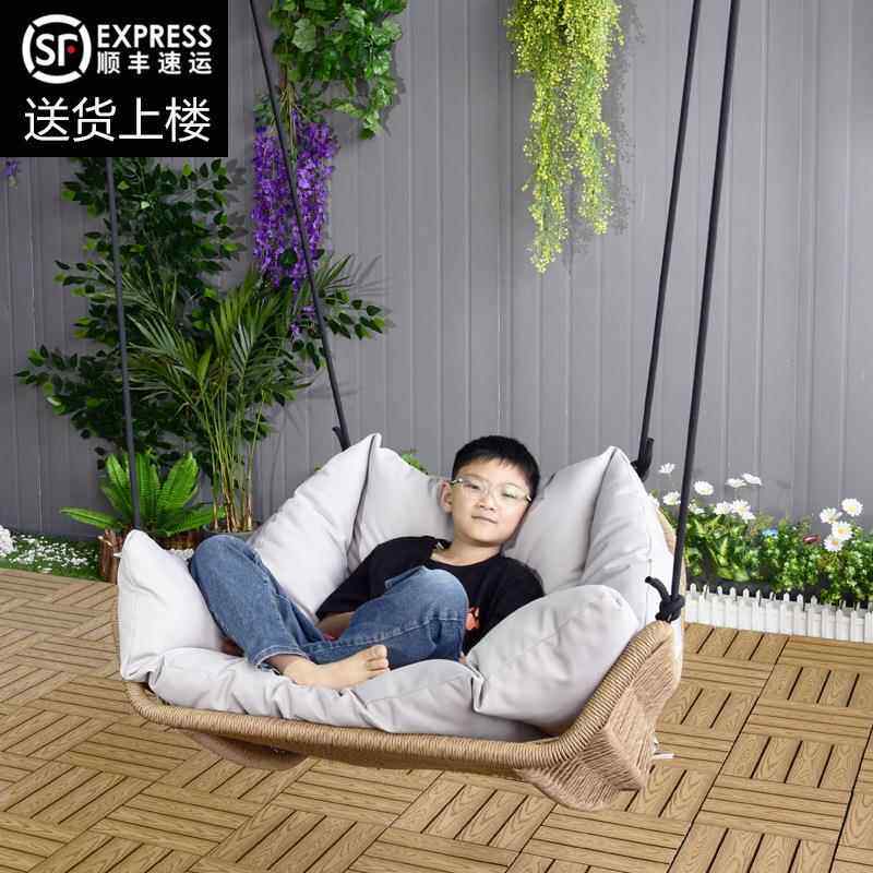 内厂家直供阳台网红单人家篮椅室室外荡秋怦然心动千摇摆椅子用网