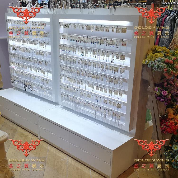 木烤漆双面金银首饰饰品展示柜耳环展示柜展示柜饰品店货架中岛架