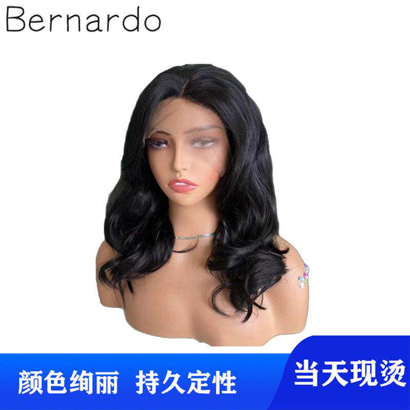 新款直销黑色手工针织假发 全头套蓬松卷发 大波浪时尚女款中长发
