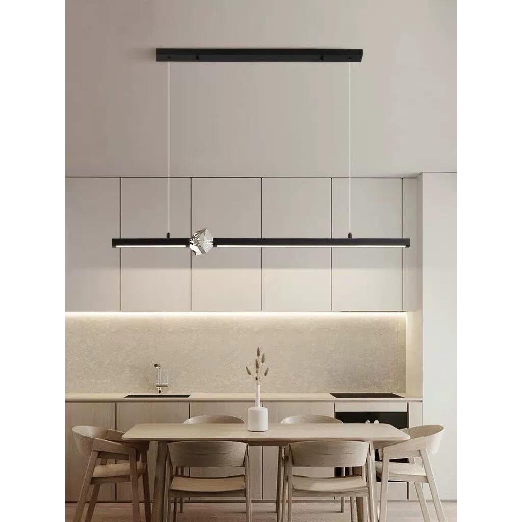 古镇极简餐厅吊灯现代简约创意水晶灯北欧灯具轻奢长条餐桌吧台灯