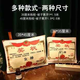 奖状定制抱枕沙发客厅办公室午睡折叠被子两用汽车靠枕车用空调被