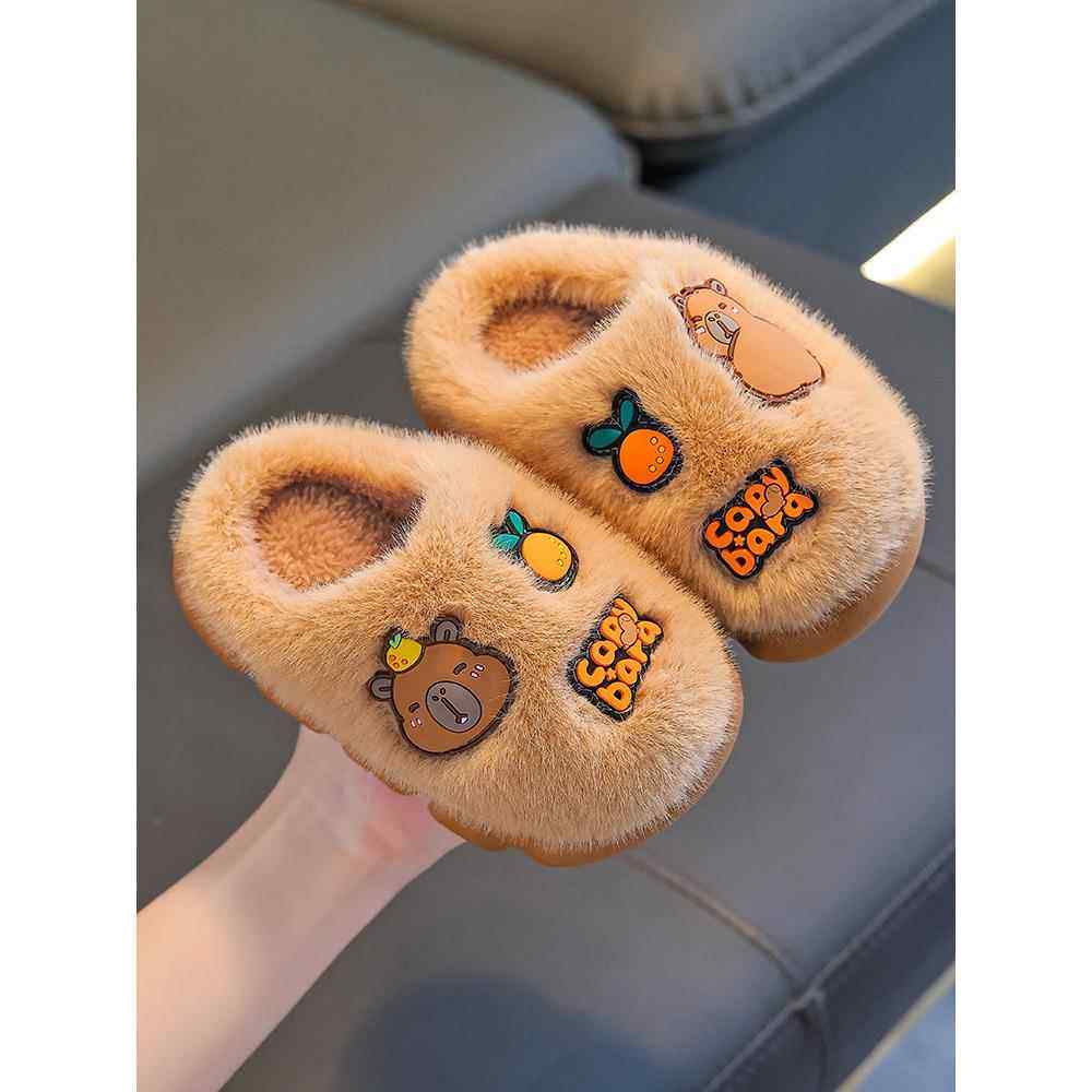 卡皮巴拉冬季儿童棉拖鞋男童保暖加绒中大童居家亲子小孩包跟棉鞋,童鞋/婴儿鞋/亲子鞋,儿童棉拖鞋,淘宝优惠券,粉丝福利购,淘宝优惠卷
