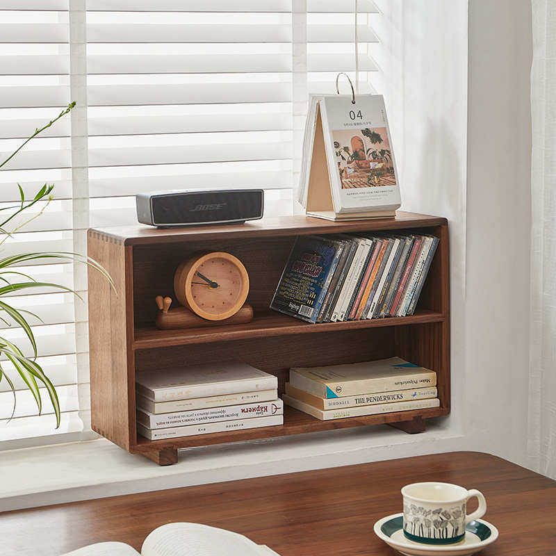 物茶具水杯架木杯子收纳桌面落地木质置实木黑胡桃架多层储物柜