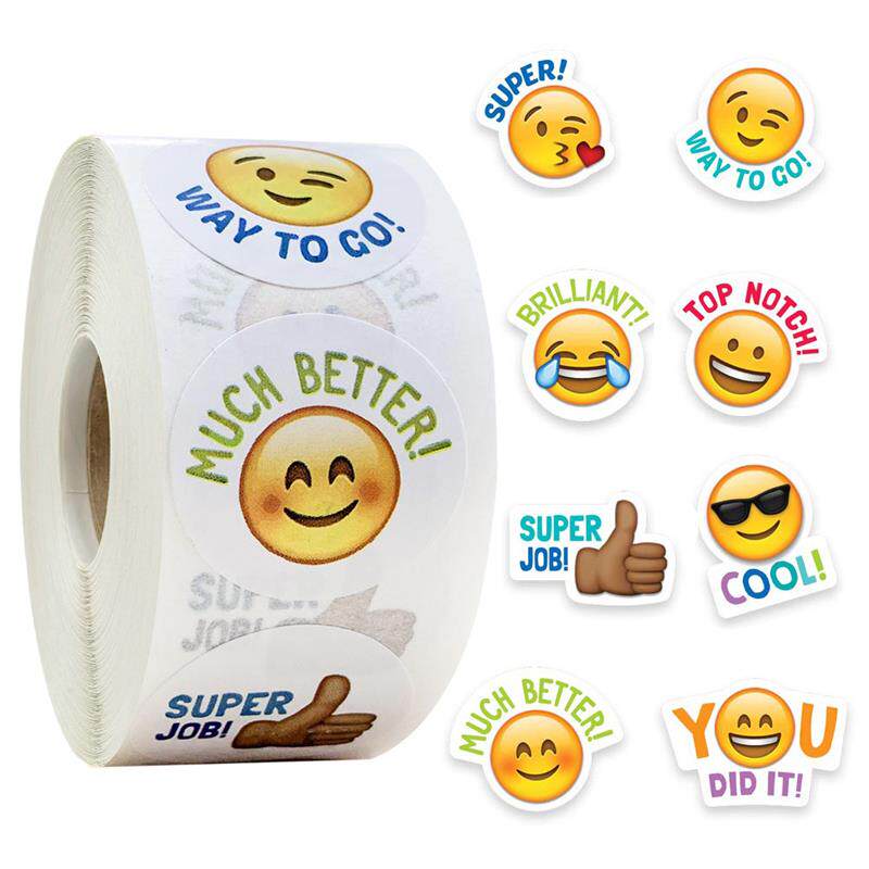 emoji卡通英文字母表情包笑脸标签玩具装饰儿童教师表扬奖励贴纸