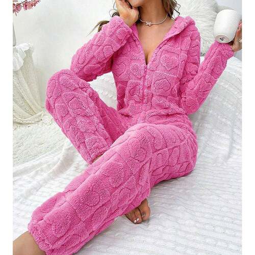 Plus Size Women Front Zipper Solid Color Long Sleeve Hooded