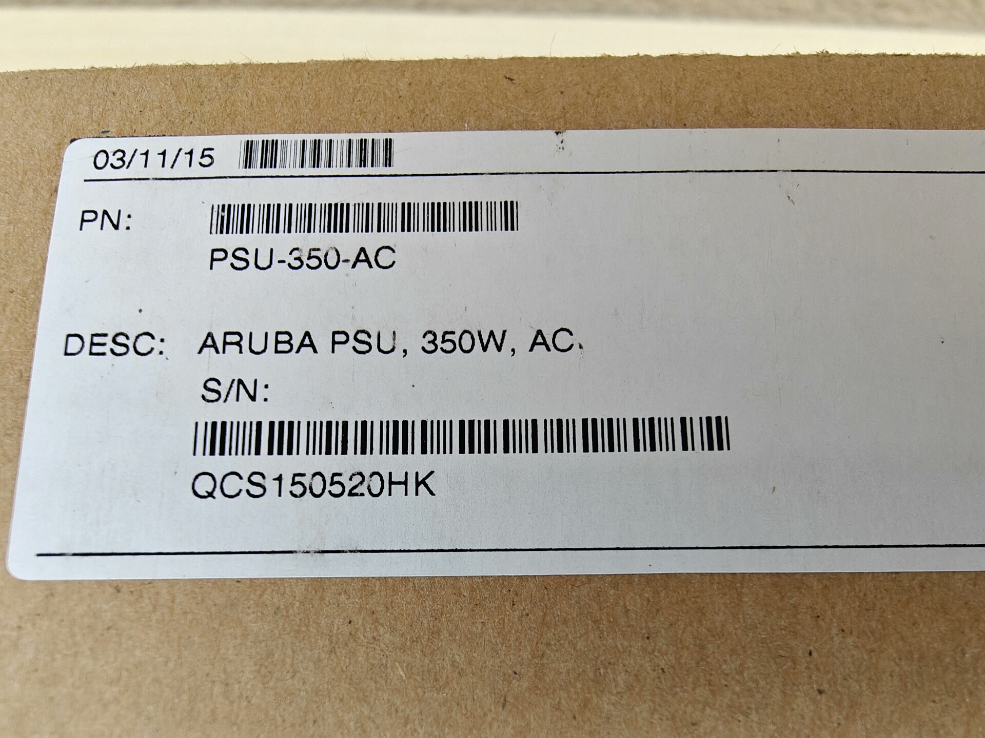 Aruba PSU-350-AC 350W电源，阿鲁巴交换机