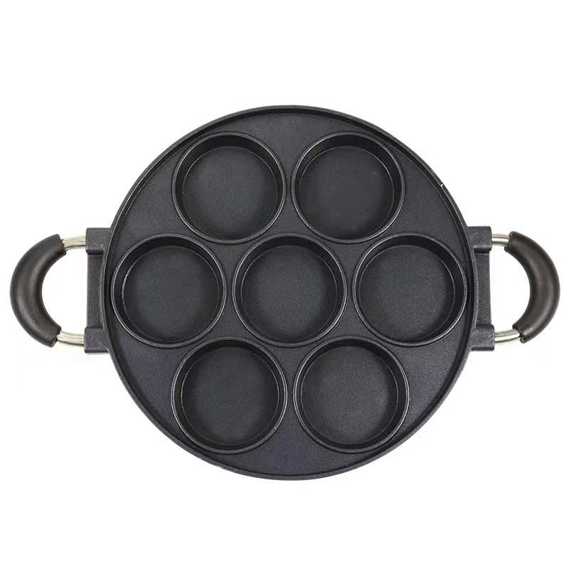 跨境7holes Cake pan7孔12孔蛋糕模具不粘锅烤盘模具带盖压铸模具