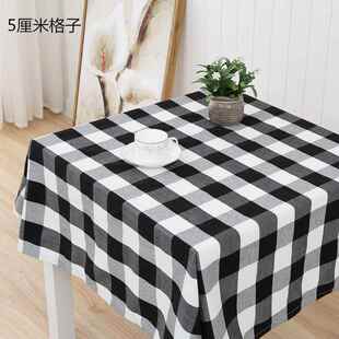 高档欧格子桌棉布北纯麻加茶几沙发盖布现代清新方格桌布简约餐厚