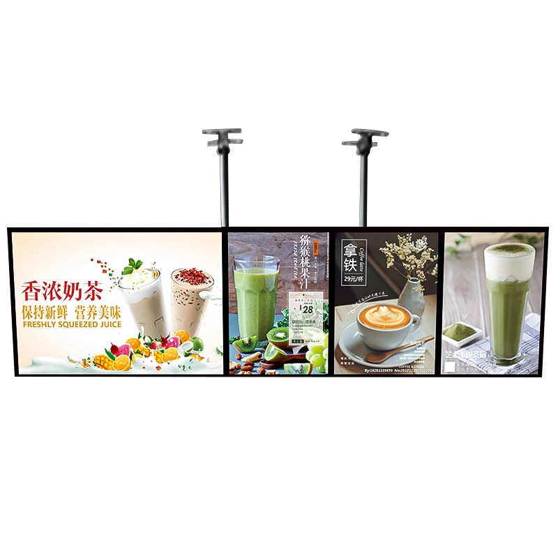 奶茶店广告灯箱 吧台点餐电视灯箱超薄菜牌灯箱LED价目表灯箱
