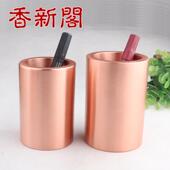 香新阁紫铜笔筒纯铜手工香炉置物摆件 桌面收纳文房用品