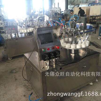 白神器灌旋盖机液体小灌装机海绵头自动装灌生产线众旺液体装不锈