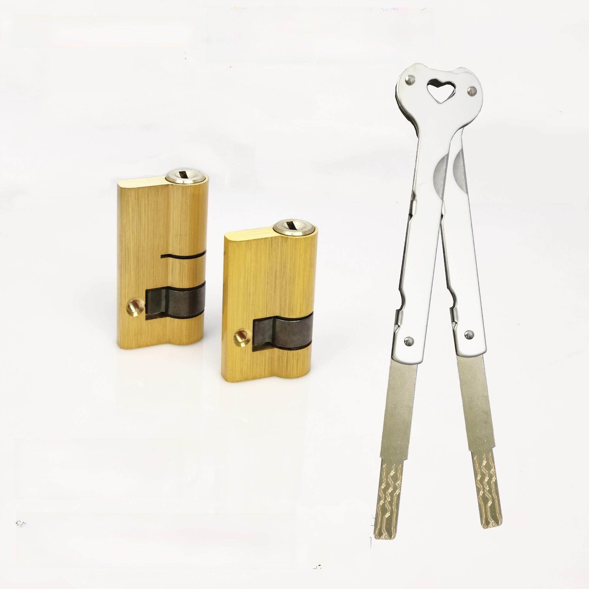 厂家直销半自动智能锁指纹锁专用不带尾巴半截全铜超C级锁芯