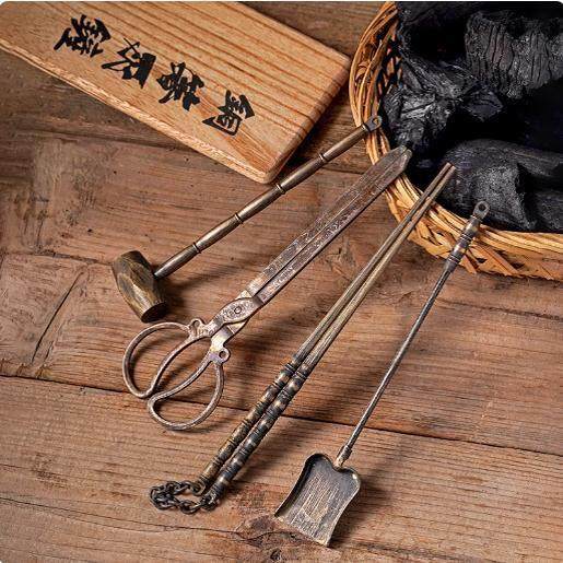 炭炉工具手工铜炭夹子炭铲碳灰铜铲子铜火钳铜锤子铜勺子铜筷子