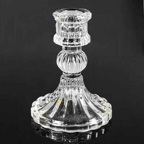 玻璃烛台 欧美水晶复古蜡烛台晚餐布置婚庆道具ins风浪漫餐桌摆件