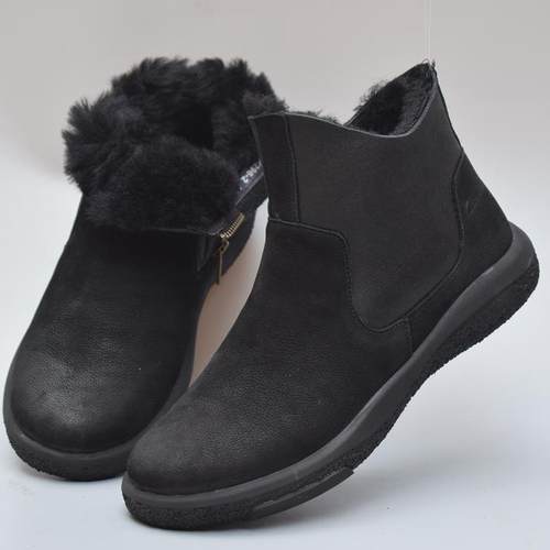 正品体东北雪地拉靴男冬季加厚英绒保暖真皮棉鞋外贸伦皮毛一马丁