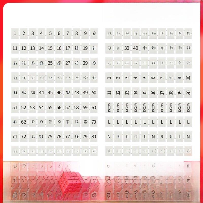 ZB8数字标记条UK6N/PT6/ST6/UT6/URTK/S接线端子标识号码排标签PE