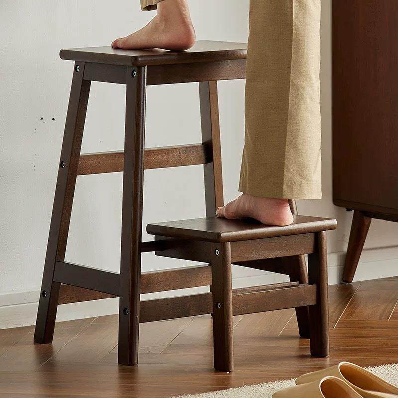 折叠梯凳一体实木加厚两用梯子家用厨房多功能现代简约凳子椅子