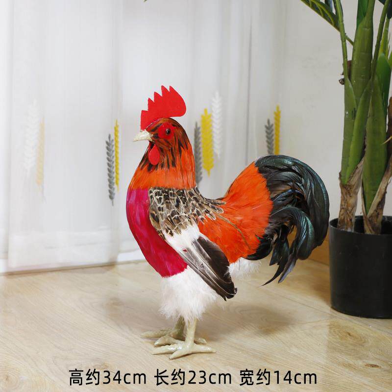 高档彷真鸡模型家公禽大鸡标本超市美陈招财摆鸡件影道具花摄公网