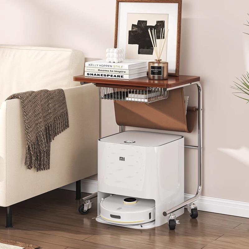 需定制复古风可移动茶几客厅边几简约沙发旁置物架家用带轮角几床