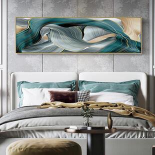 星绿轻野代现奢风格 繁饰画绿色QX202103抽象油画墙画床头客 卧室装