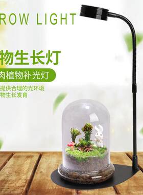 全光谱微景观植物生长补光灯盆栽多肉植物水草发财树生态瓶生长灯