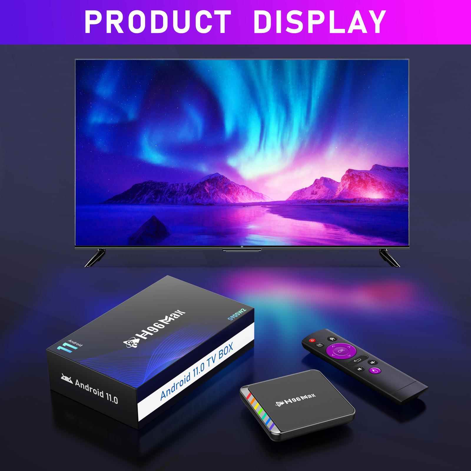 外贸跨境新款H96max电视盒子 S905W2安卓11蓝牙5.0网络机顶盒AV1