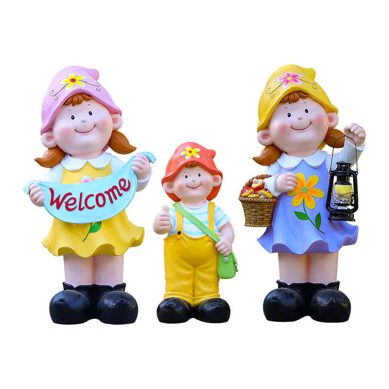 户外仿真人物玻璃钢雕塑花园装饰庭院摆件学校幼儿园卡通组合娃娃