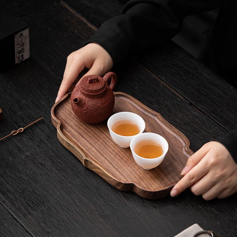 南美胡桃木实木茶盘禅意家用茶具小型干泡储水中式托盘茶台泡茶