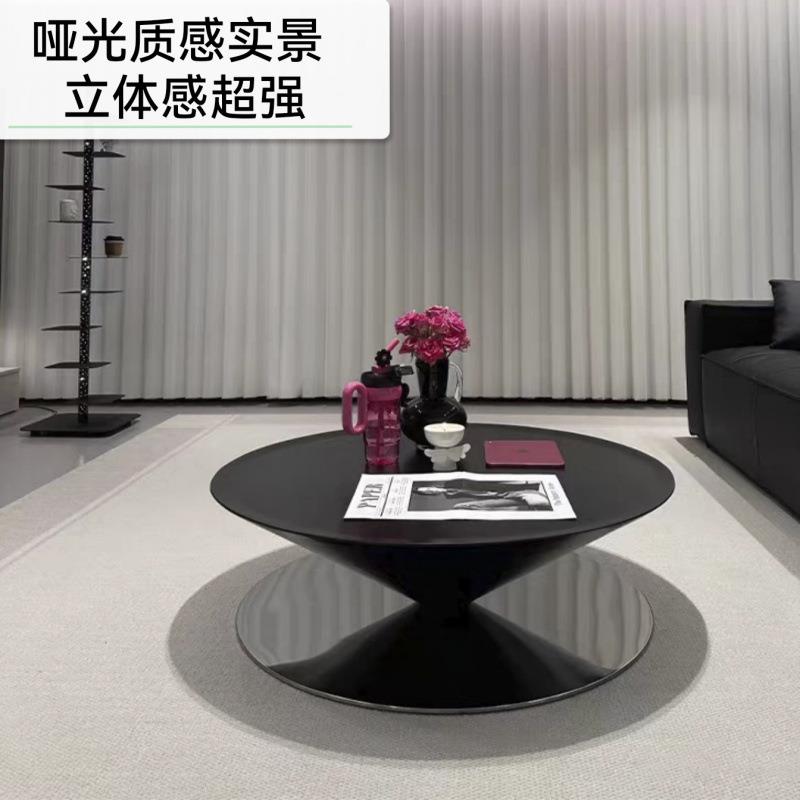 意式飞碟极简圆形茶几组合家用简约客厅现代设计师高级小户型创意
