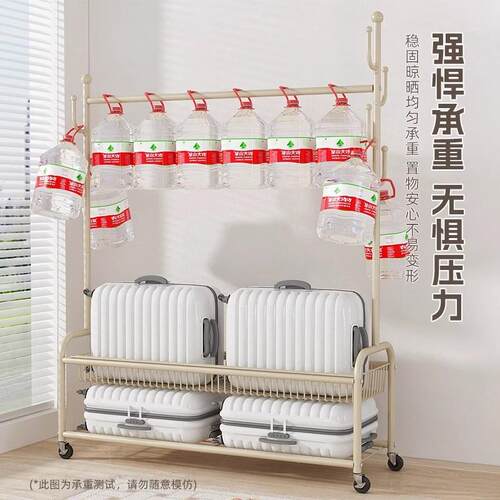 衣架落地卧室挂衣架可移动带轮家用客厅阳台晾衣架单杆衣帽架篮子