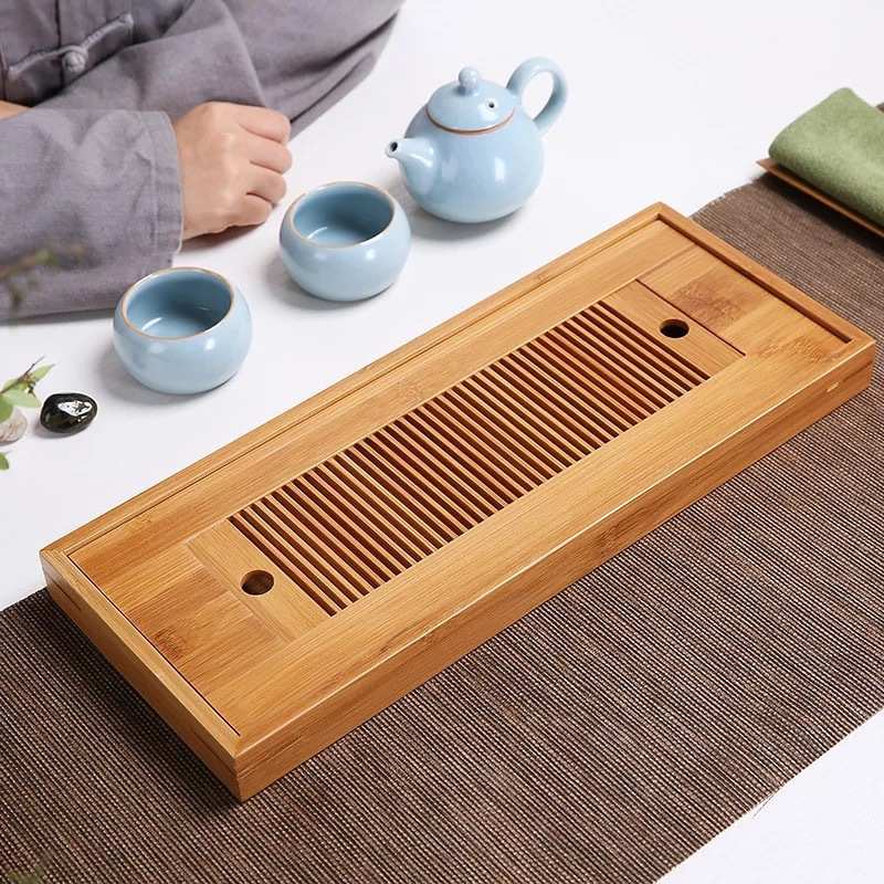 功夫茶具竹制小茶盘办公室整套装茶道零配件家用简易便携茶台工夫